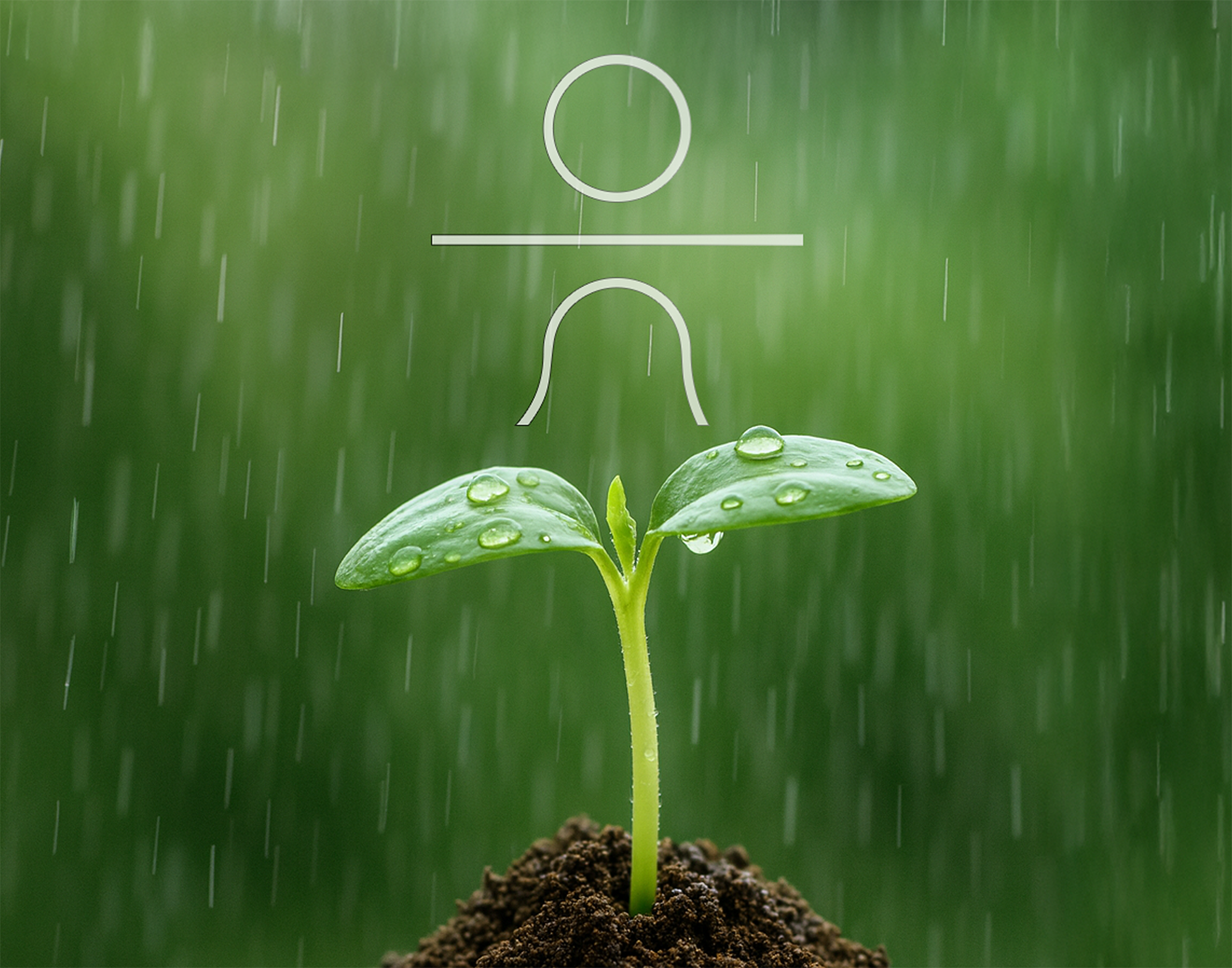 빗방울을 머금은 새싹과 자연의 배경